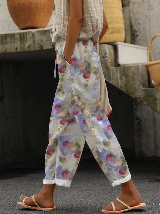 Casual Floral Long Pant