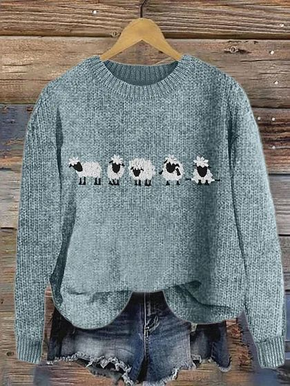 Women Knitted Animal Long Sleeve Comfy Casual Sweater