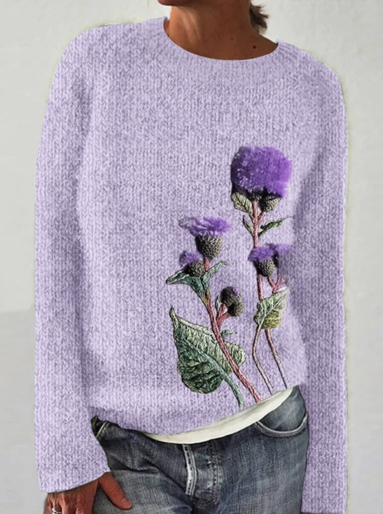 Women Wool/Knitting Animal Long Sleeve Comfy Casual…