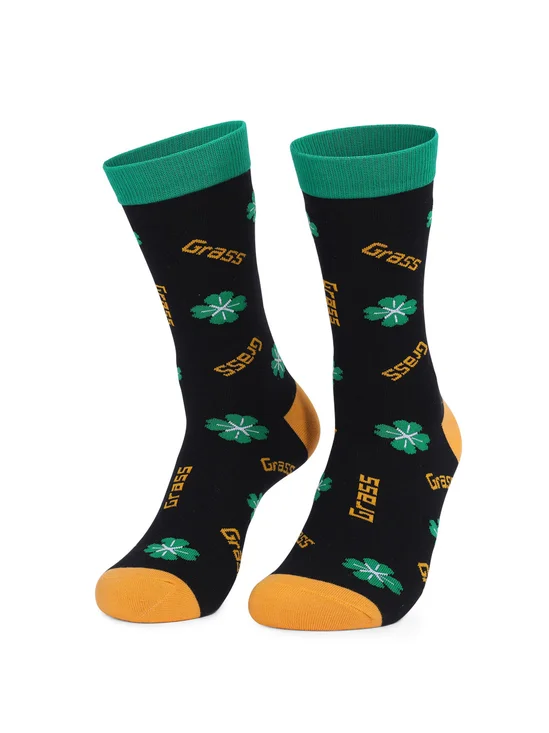 Clover Jacquard St. Patrick's Day Thick Medium Tube Cotton Socks