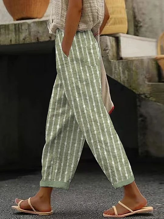Casual Striped Long Printing Pant
