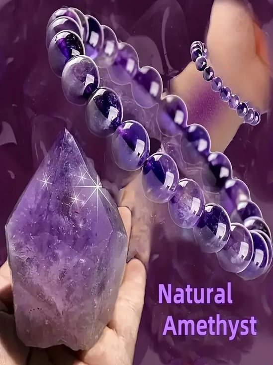 Original Natural Ulagai Deep Amethyst Single Loop Bracelet Amethyst Accessories Bracelet