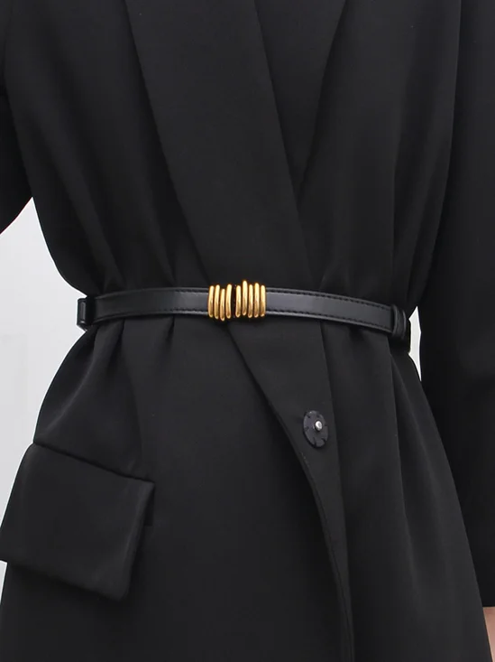 Adjustable Waist Belt For Sweater Dress And Down Jacket With Buckle Hooks, Small Decorative Belt