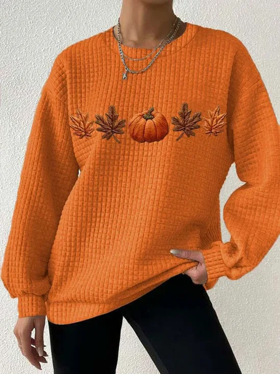 Casual Crew Neck Halloween Sweatshirt
