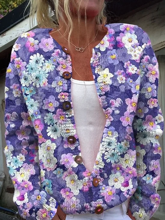 Women Wool/Knitting Halloween Long Sleeve Comfy Casual Cardigan