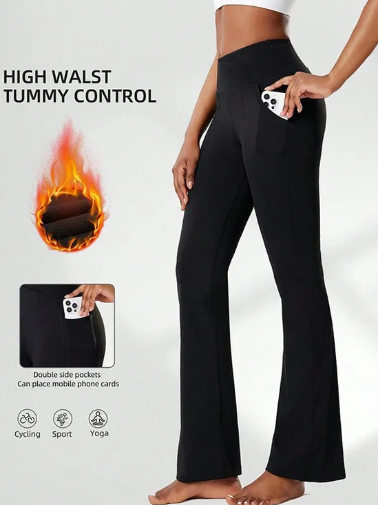 Women Plain Long Pants Casual Winter Trousers