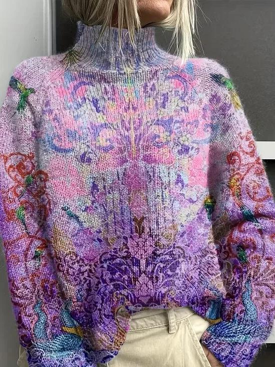 Women Floral Long Sleeve Comfy Vintage Printing…
