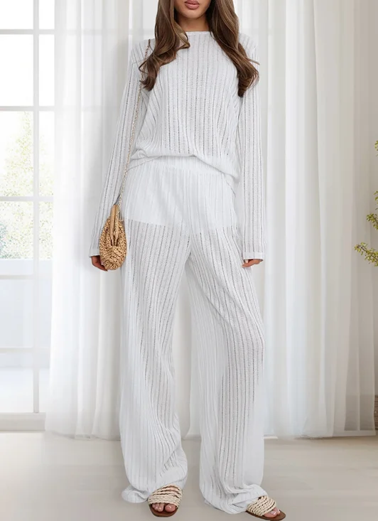 Crew Neck Casual Pajama Set