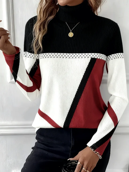 Women Striped Long Sleeve Comfy Vintage Sweater