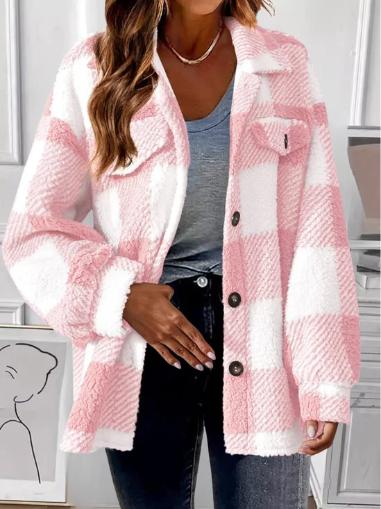 Women Spring/Fall Outerwear Vintage Printing Color Block Long Sleeve Shawl Collar Jacket