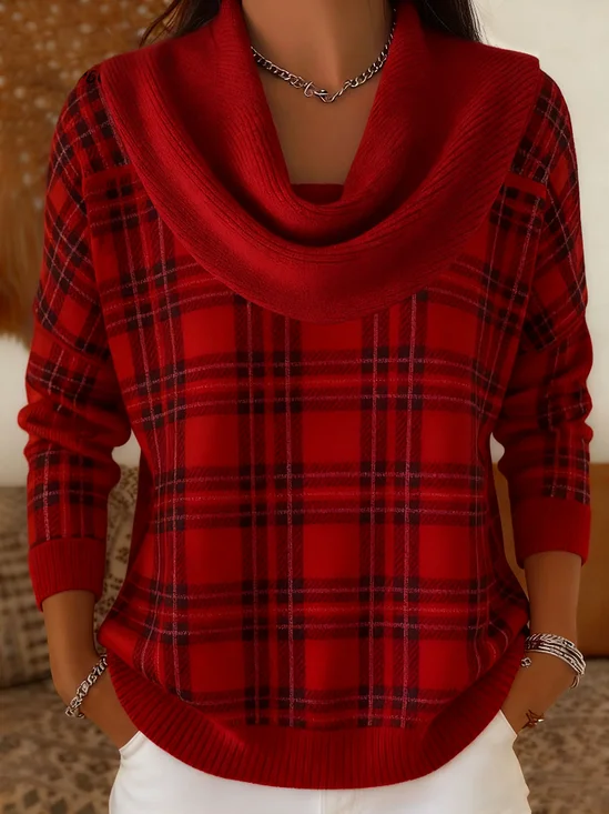 Women Plaid Long Sleeve Comfy Casual Printing…