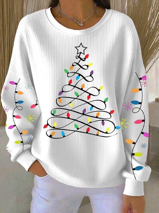 Casual Crew Neck Christmas Sweatshirt