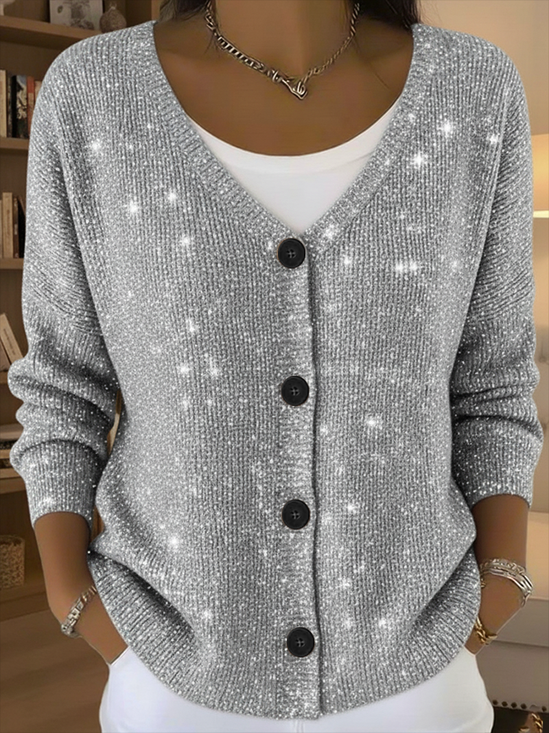 Women Abstract Long Sleeve Comfy Casual Cardigan