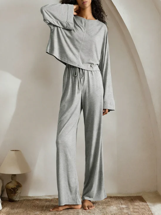 Casual Plain Pajama Set