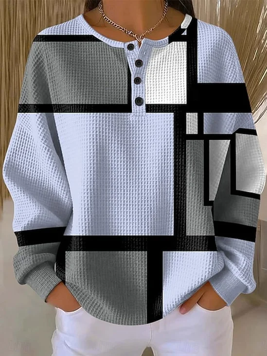 Casual Geometric Sweatshirt