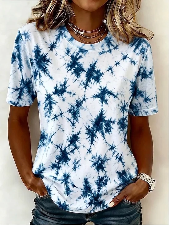 Vintage Abstract Crew Neck Short Sleeve T-shirt