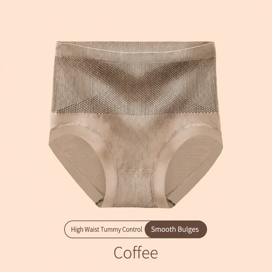 Ultra-Soft Silky Seamless Panties High Waisted Tummy Control Comfort Underwear for Women