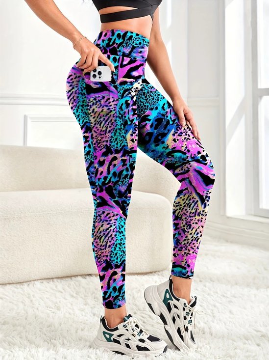 Women's High Waisted Leopard Print Yoga Pants…