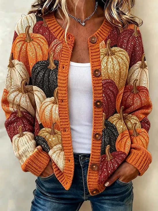 Women Halloween (pumpkin) Long Sleeve Comfy Vintage…