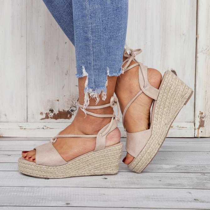 espadrille wedge sandals lace up