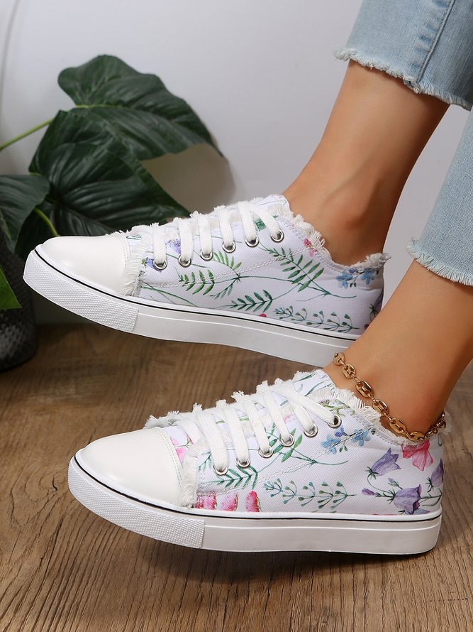 Fashion Floral Ultralight Breathable Sports Canvas Shoes | noracora