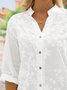 Shirt Collar Long Sleeve Plain Buttoned Regular Loose TUNIC Blouse For Women