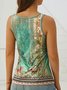 Casual Printing Floral Tank Top