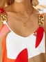 Women's Holiday Weekend Geometric Tank Top Camis Color Sleeveless Print V Neck Casual Streetwear Top