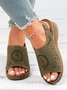 Ethnic Pattern Punched Hollow Velcro Vintage Sandals