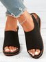 Ethnic Pattern Punched Hollow Velcro Vintage Sandals