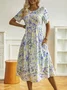 Floral Short Sleeve Woven Dress