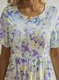 Floral Short Sleeve Woven Dress