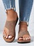 Women Casual Low Heel Open Toe Casual Sliver Sandals