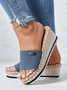 Resort Hemp Rope Sole Wedge Sandals
