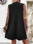 Women Floral V Neck Long Sleeve Comfy Casual Mesh Mini Dress