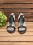 Women Casual Leather Comfy Wedge Sandals
