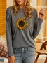 Sunflower Long sleeve Crew Neck T-Shirt