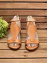 Women Casual Leather Comfy Wedge Sandals