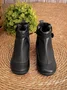Women Casual Soft Braided Strap Lether PU Flat Heel Snow Boots