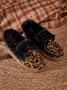 Vintage Plain All Season Wearable Daily Flat Shoes Faux Fur Slip On Deep Mouth Single Shoes for Women
