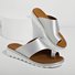 Women Casual Low Heel Open Toe Casual Sliver Sandals