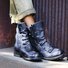 Low Heel Pu Zipper Ankle Boots Womens Comfy Round Toe Boots