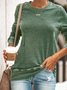 Women Cotton Crew Neck Long Sleeve Vintage Casual Hoodies & Sweatshirt