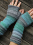 Women Vintage Color-block Geometric Fingerless Gloves