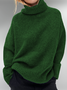 Long Sleeve Stand Collar Solid Sweater