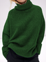 Long Sleeve Stand Collar Solid Sweater