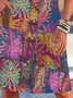 New Women Chic Plus Size Vintage Holiday Boho Floral Hippie Short Sleeve Holiday V Neck Dress