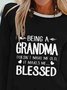 Casual Letter Crew Neck Long Sleeve T-shirt