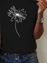 Casual Floral Crew Neck Short Sleeve T-Shirt