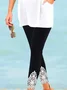 Casual Skinny Lace Mesh Cropped Leggings
